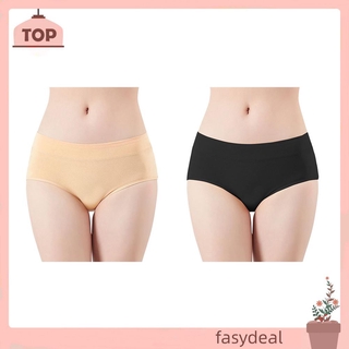(Fas) Quần Lót Cotton Lưng Cao Màu Trơn Cho Nữ