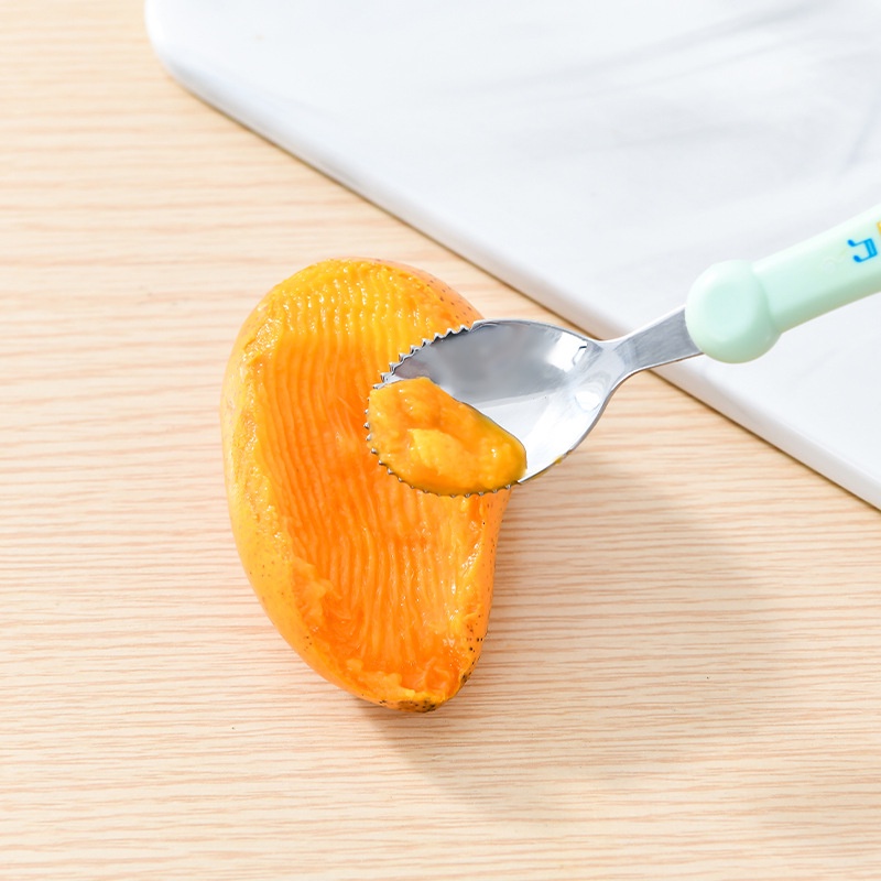 Thìa Nạo Trái Cây Ăn Dặm Răng Cưa Cho Bé Nhỏ Gọn-tiện Dụng-nhiều Màu Sắc