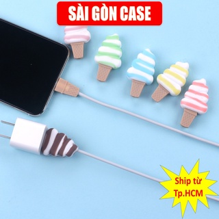 Phụ kiện bảo vệ đầu cắm dây cáp hình cây kem dễ thương