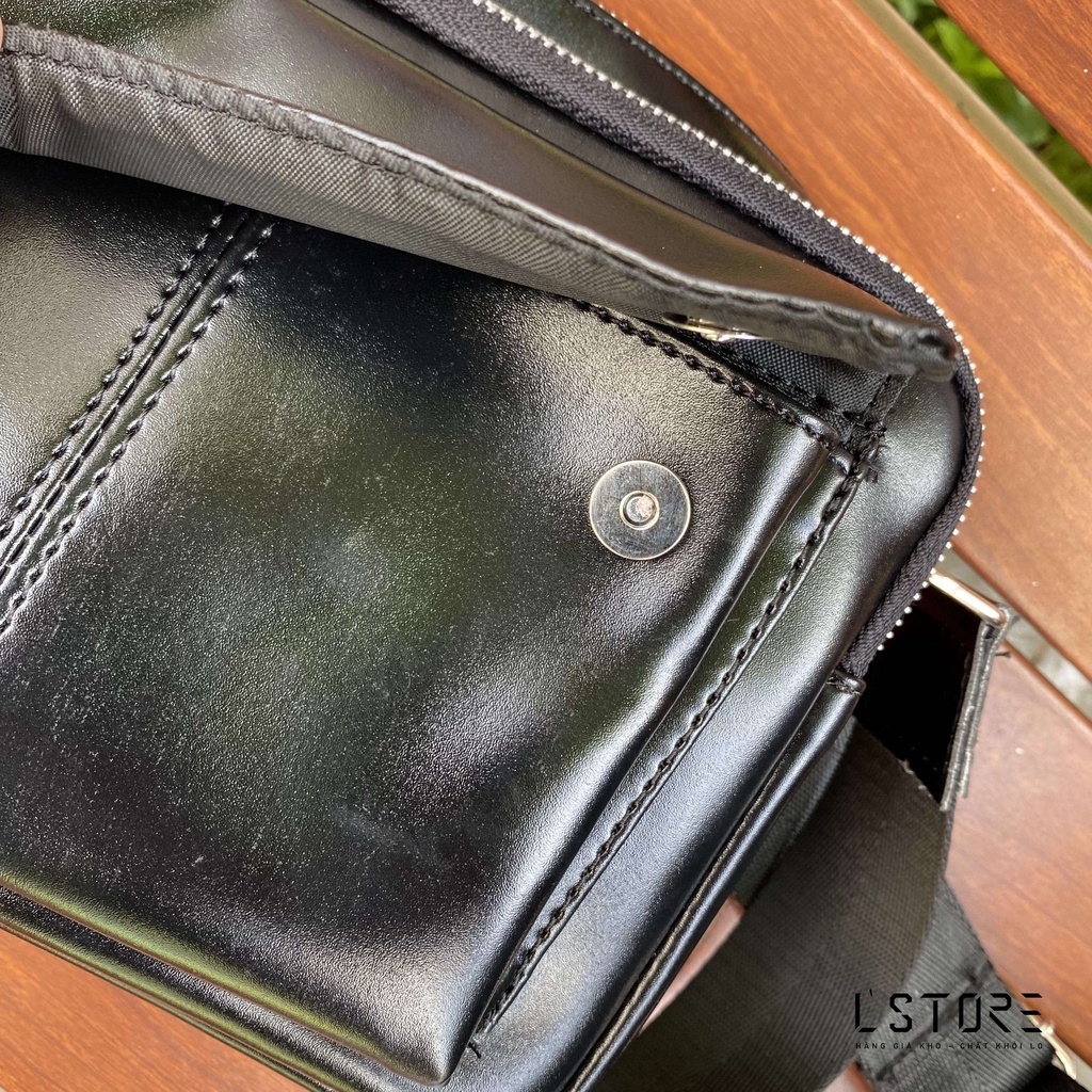 TÚI ĐEO CHÉO UNISEX, TÚI DA ĐEO CHÉO NHIỀU NGĂN MESSBAG DA PU Self-Design Three KÈM ẢNH THẬT