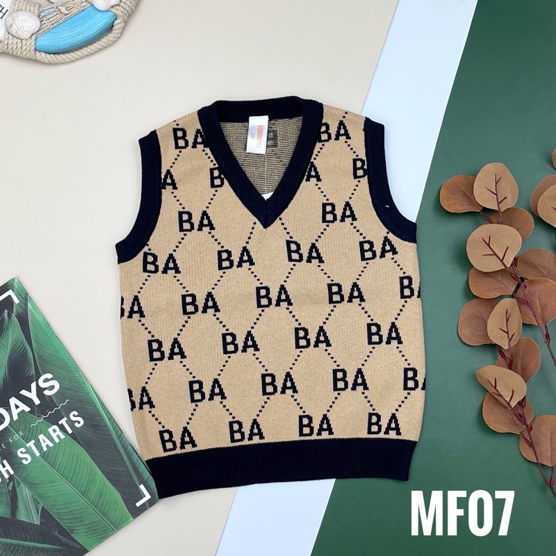 Áo gile len bé trai, bé gái chất dày dặn. Size 100-140, cho bạn 13-30kg