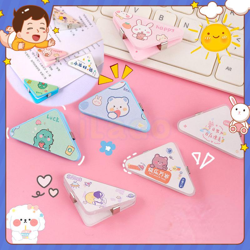 ⭐ iLado ⭐ 【4 PCS】 Kẹp tài liệu mini Tam giác kẹp giữ Kẹp Bướm kẹp nhựa Văn phòng phẩmCute Stickers trong suốt màu đặc Học Sinh kẹp giấy đồ dùng học tập Acrylic Tiện Dụng Cho Học Sinh cho trường học văn phòng dễ thương