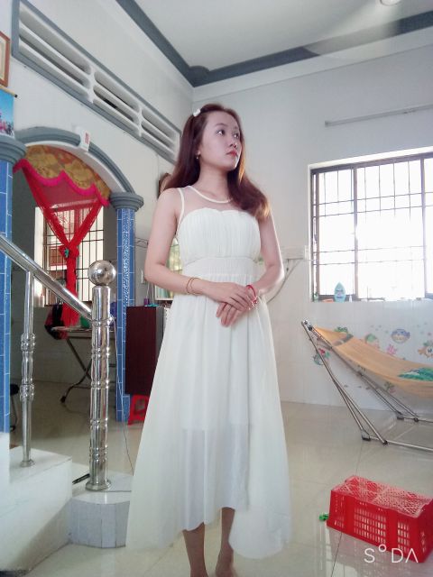 🌈🌈 Đầm maxi voan phối lưới