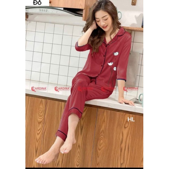 Bộ Pyjama In Hoa Siêu Xinh - Hàng thiết kế