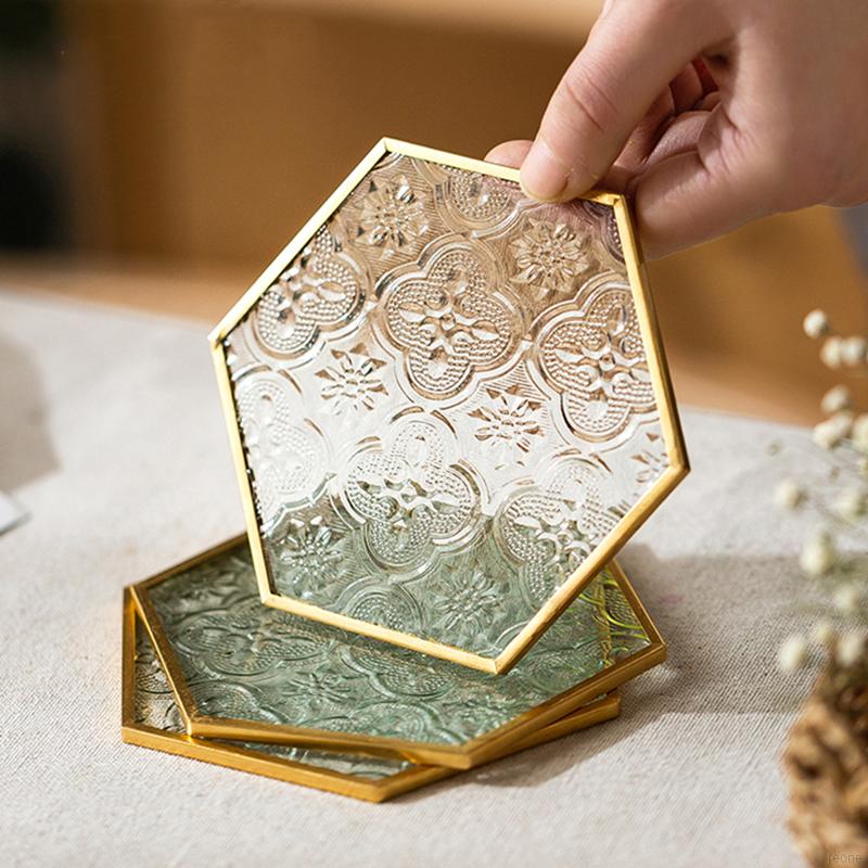 Đế Lót Ly Bằng Thủy Tinh Kiểu Dáng Đơn Giản Tiện Dụng