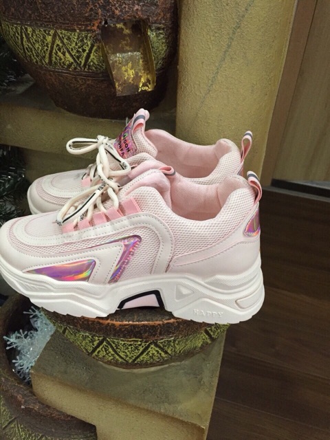 [Mã FAGREEN245 giảm 10% tối đa 30k đơn từ 99k] Giày nữ màu hồng lưới thoáng độn đế 5cm dáng hàn năng động mã a26 | BigBuy360 - bigbuy360.vn