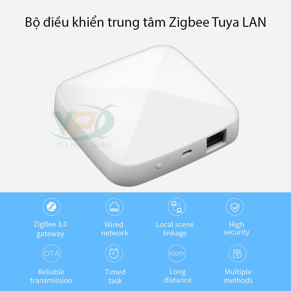 Bộ trung tâm Zigbee Tuya cho nhà thông minh hub zigbee lan /zigbee wifi