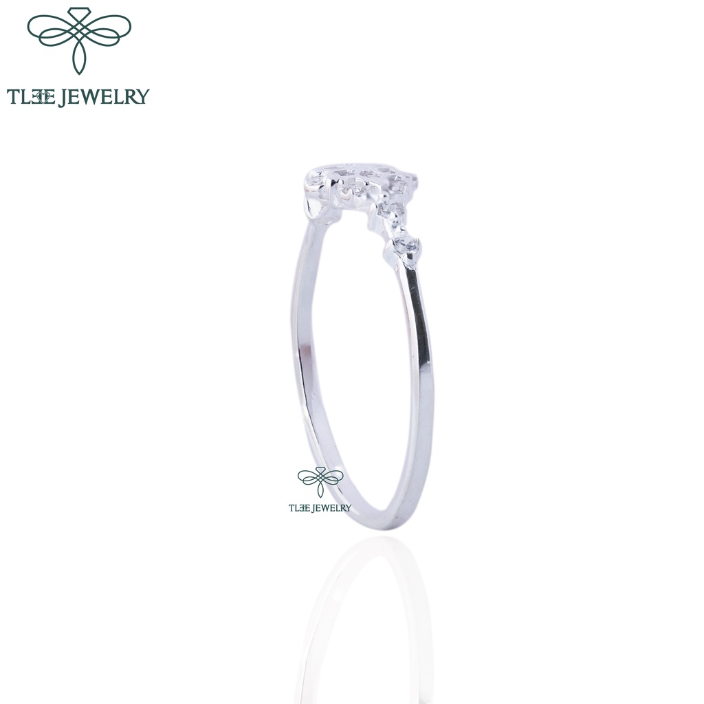 Nhẫn bạc nữ TLEE hoa tuyết nạm đá mini xinh xắn TleeJewelry A0125