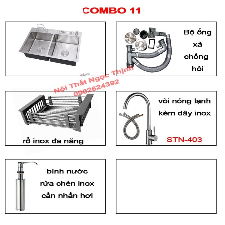 Chậu rửa chén bát đa năng inox sus 304 SENTANO SC-13 8245TD có gác thớt, khay cài dao kéo