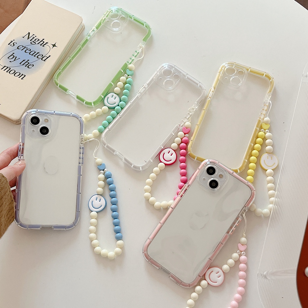 Ốp Điện Thoại Mềm Trong Suốt Màu Dạ Quang Có Dây Đeo Tay Cho iphone 13-7P 11pro 13 12 11 pro Max X XS Max XR 7 8 PLUS 13-7P