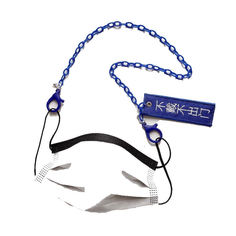 Dây Đeo Khẩu Trang Hàn Quốc Chống Thất Lạc Chất Liệu Acrylic Mỏng Màu Xanh Dương Có Dây Đeo