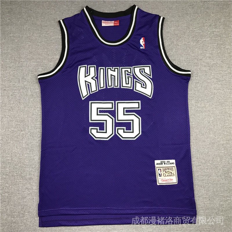 Mitchell&Ness NBA Kings Men's Jersey Kings Williams Webber Swingman Embroidered Retro Jersey Sports Fitness Vest YI4f