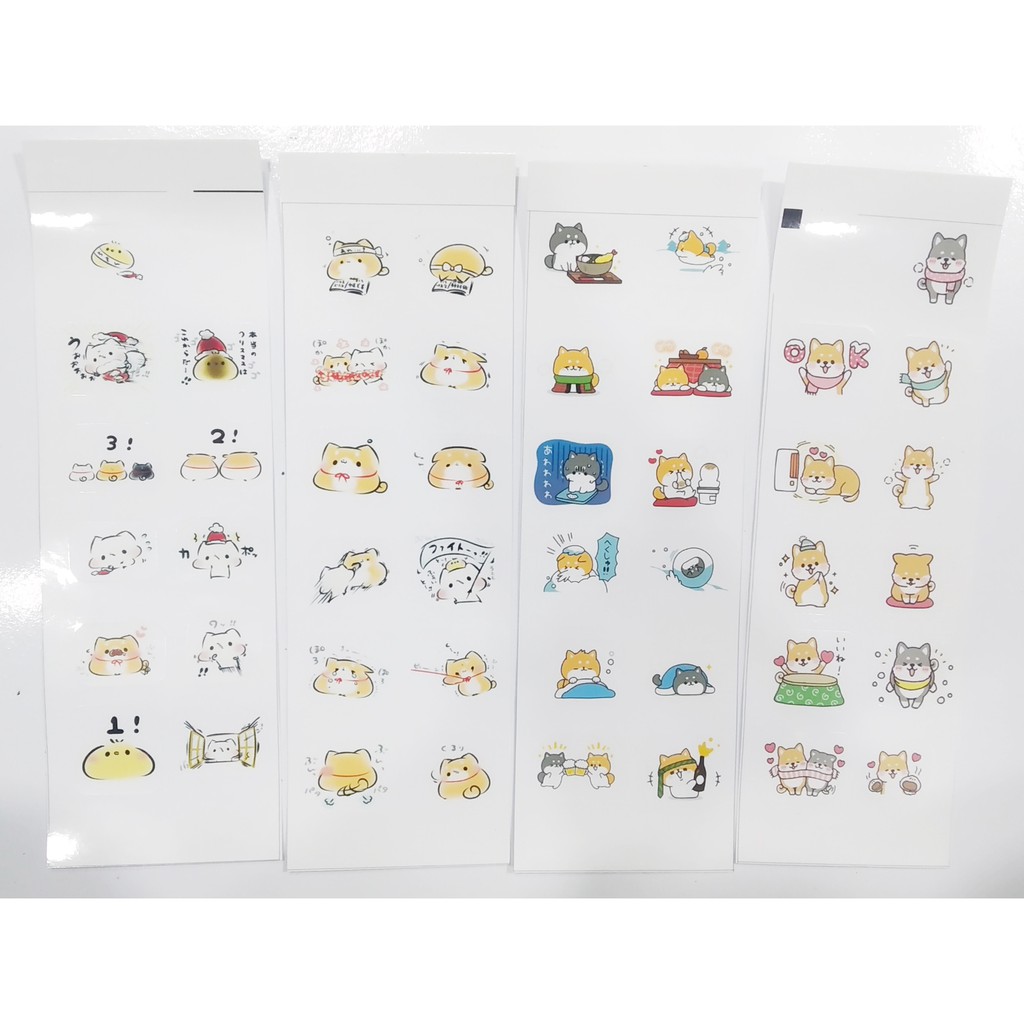sticker chó shiba cún xinh SI9 sticker cute sticker dễ thương 1 tờ 7*19,5cm bullet journal