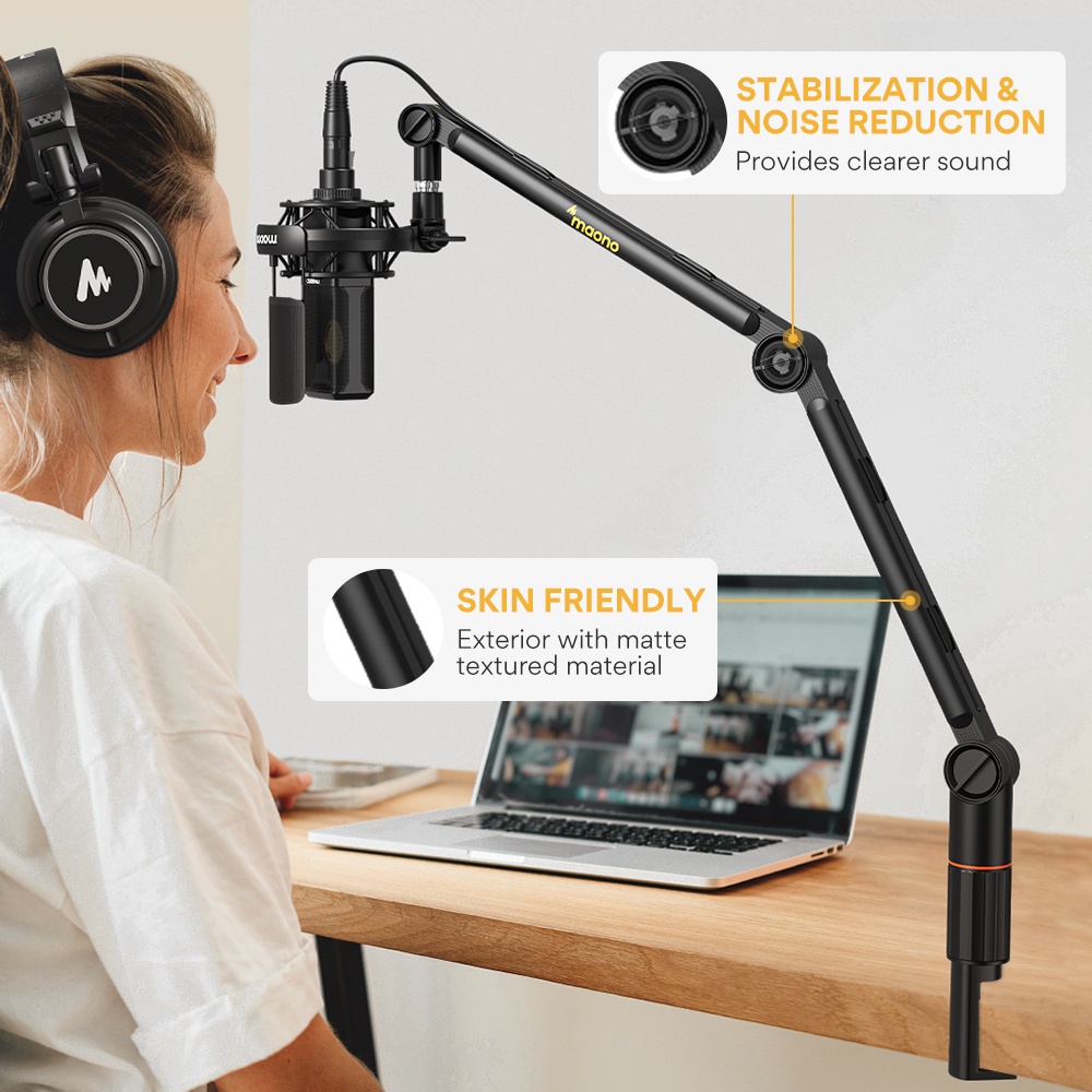 Đế MAONO gắn Micro BA91 cho podcast studio microphone chuyên nghiệp