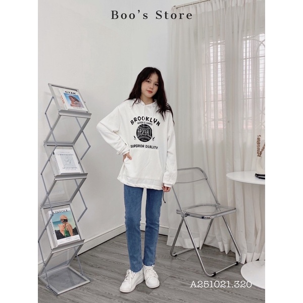 Áo hoodie thụng chất da cá hàng quchau