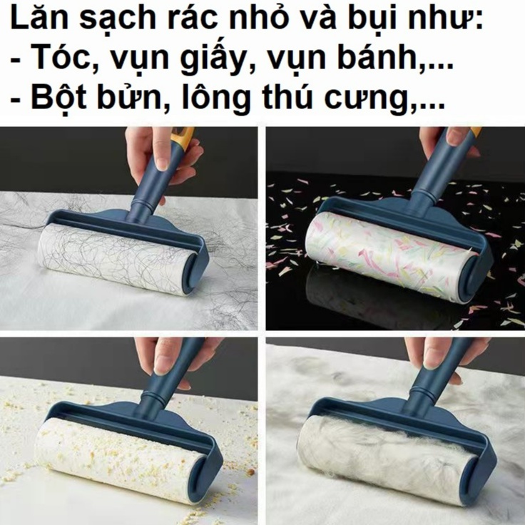 Cây lăn bụi giường, quần áo, chăn, thảm, lăn giường,... Con lăn bụi, Cây lăn đa năng cao cấp, lõi lăn 60 lớp siêu dính