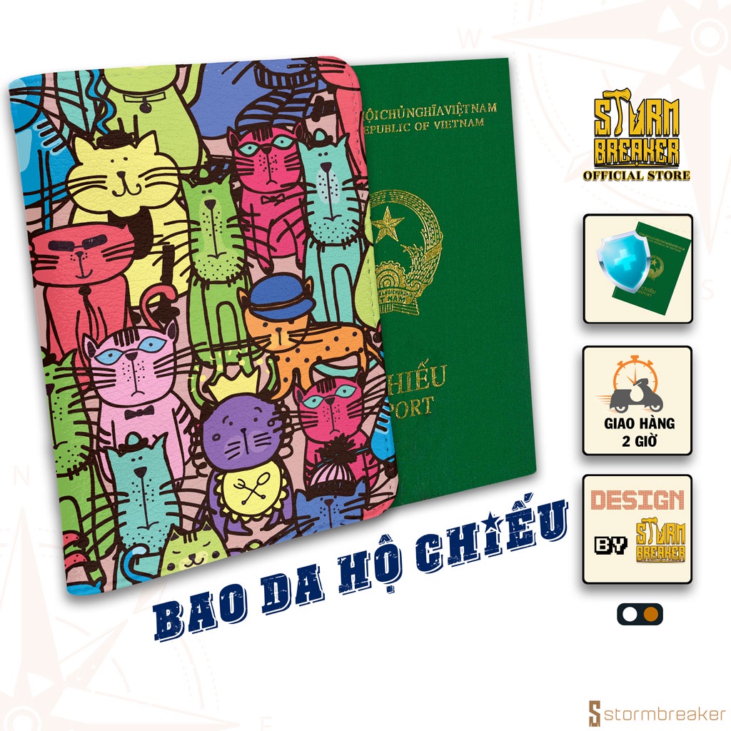 Bao Da Hộ Chiếu / Passport Du Lịch Nam - Nữ  Mèo CUTE - PPT150 STORMBREAKER