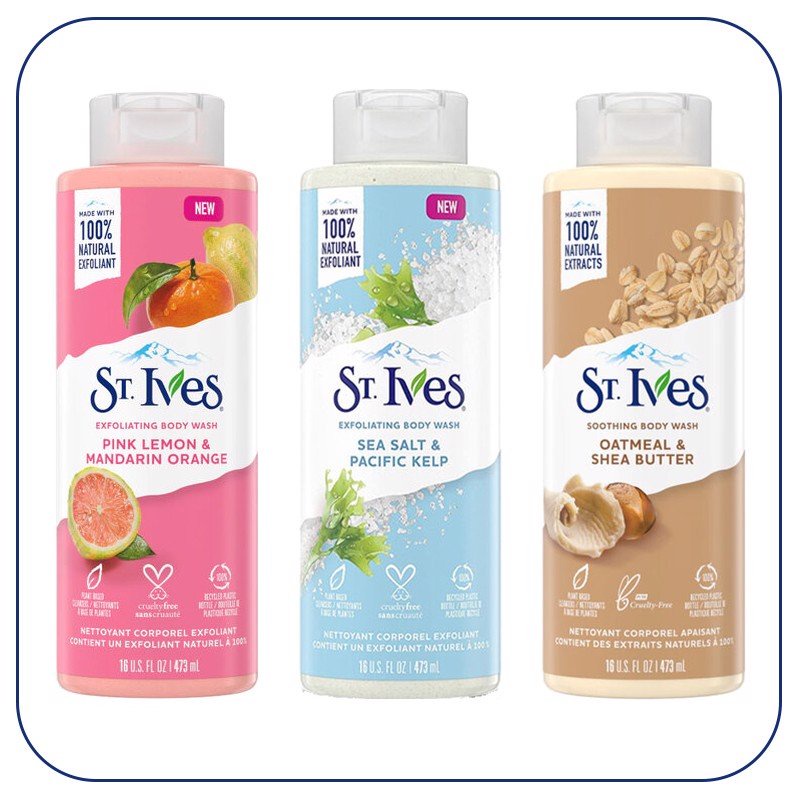 [Mẫu Mới] Sữa Tắm Dưỡng Ẩm St.Ives Chiết Xuất Yến Mạch Và Bơ Làm Mịn Da 473ml