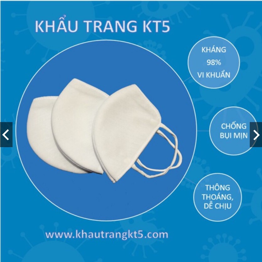 Combo 5-10 khẩu trang KT5 3 lớp ngăn vi khuẩn, chống bụi mịn | BigBuy360 - bigbuy360.vn