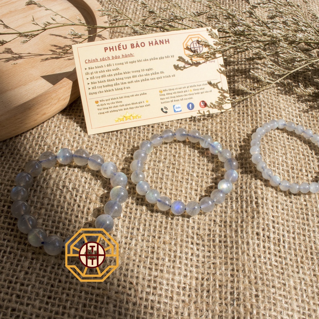 Vòng Tay Phong Thủy Đá XàCừ - Hắc Nguyệt Quang [TẶNG HỘP GỖ] nam nữ mệnh Kim Mộc Thủy Hỏa Thổ - Phong Thủy Tây Tạng