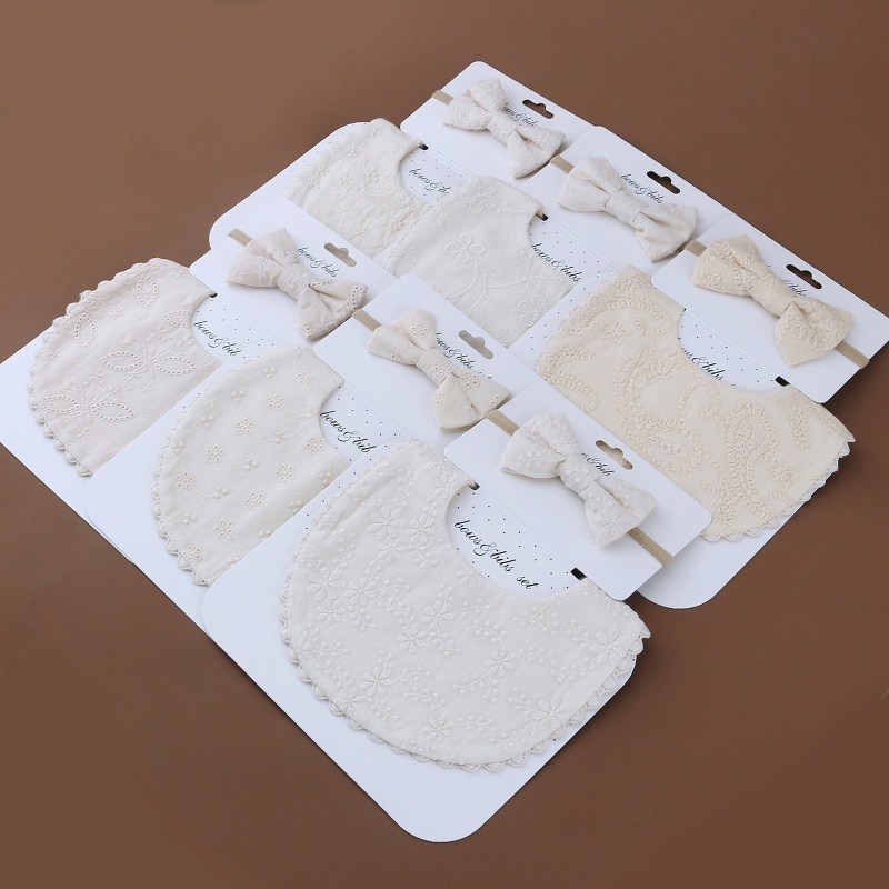 Khăn Yếm Thắt Nơ In Họa Tiết Xinh Xắn Cho Bé