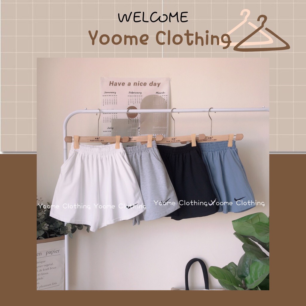 Quần short da cá thêu logo N-I-K-E chất mát k nhăn Yoomeclothing ( ảnh thật )
