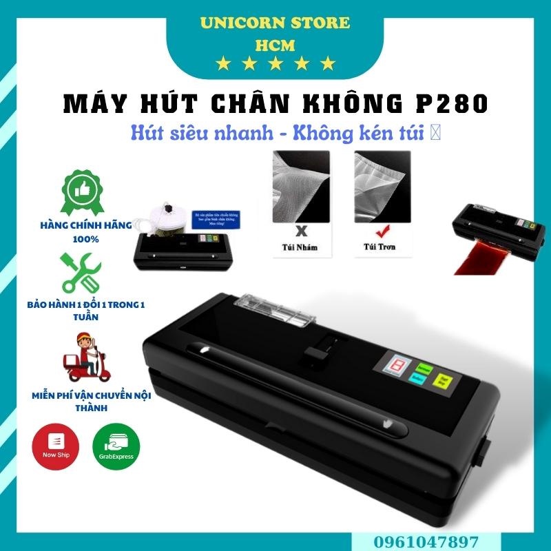 Máy hút chân không P280 Không Kén Túi, Máy hàn miệng túi siêu nhanh, Lực mạnh, Bảo hành chính hãng toàn quốc