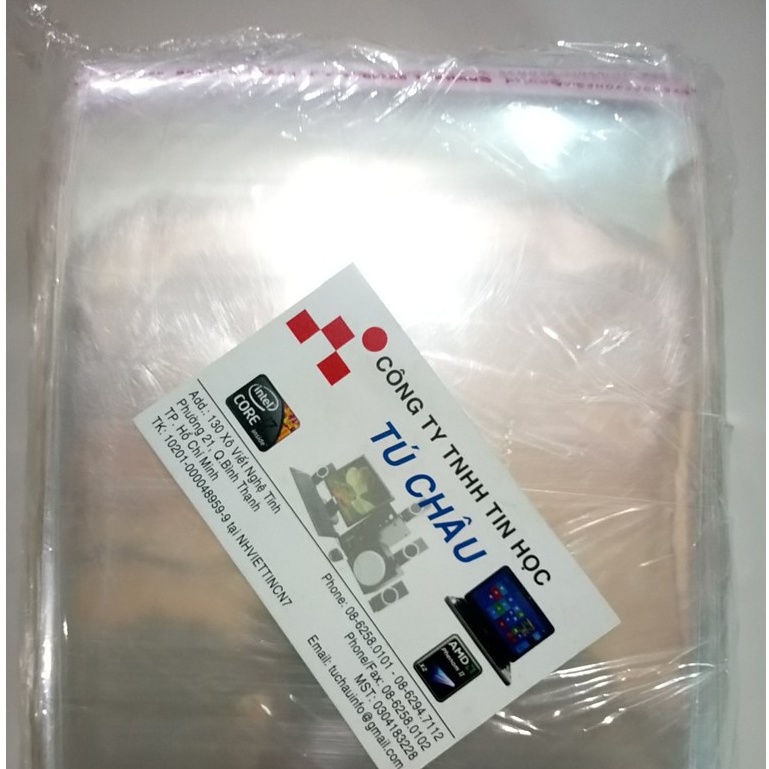 Túi nilon có keo OPP trong suốt : 13Cm X 13Cm )