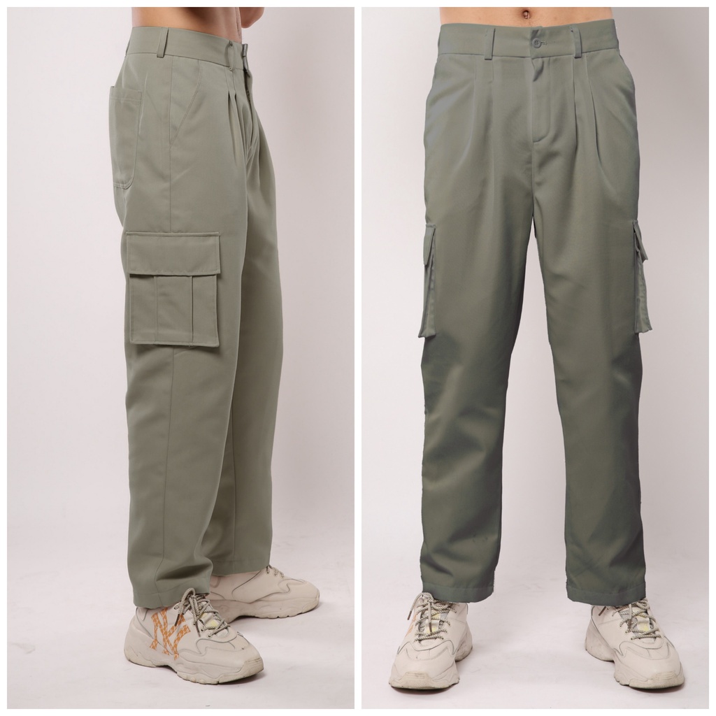 Quần Kaki Túi Hộp Cargo pants Nam Nữ Chất Đẹp, Form Dáng Rộng Màu Be Đen Trắng Rêu Basic, Có Túi Hộp GIRAN