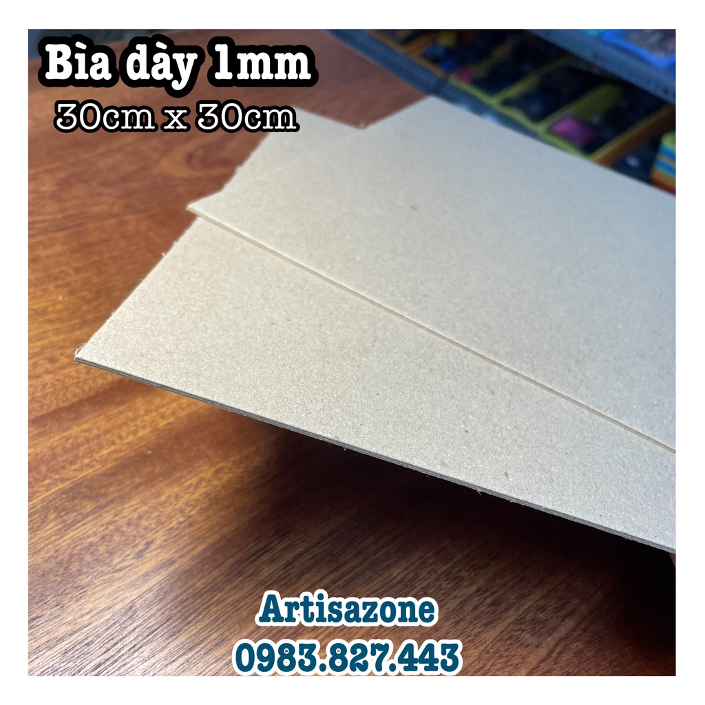 Bìa cứng dày từ 1mm - 2,5m làm bìa Scrapbook, album, sổ... - 02 tấm hoặc 04 tấm