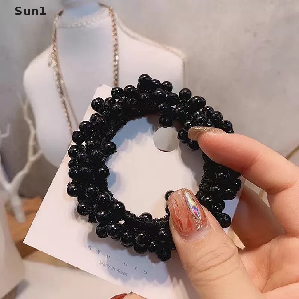 Sun1 &gt; Dây Buộc Tóc Cao Su Đính Hạt Ngọc Trai Thanh Lịch