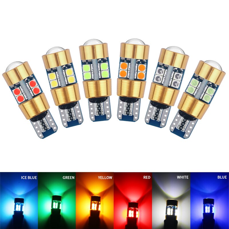 Bóng Đèn LED T10 W5W 194 3030 19 SMD 6000k Ánh Sáng Trắng/Vàng/Đỏ 12V Dùng Trang Trí Nội Thất Xe Hơi