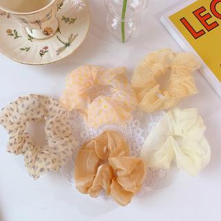 Dây buộc tóc Scrunchie màu vàng