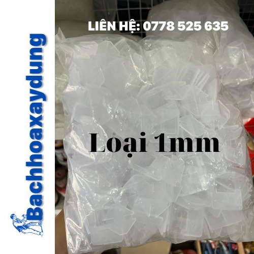 Ke cân bằng Ke ốp lát gạch - Túi 1 kg (300- 360 cái) ke cân bằng nhiều kích cỡ (1mm, 1.5mm, 2mm)