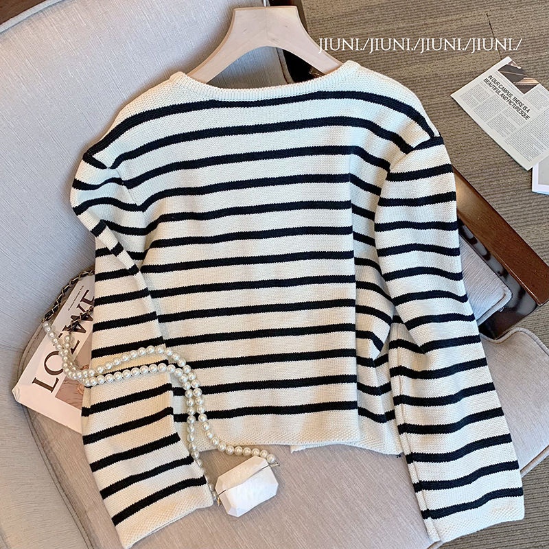 Áo Sweater Tay Dài Kẻ Sọc Thời Trang Cá Tính Kiểu Hàn Quốc 208225