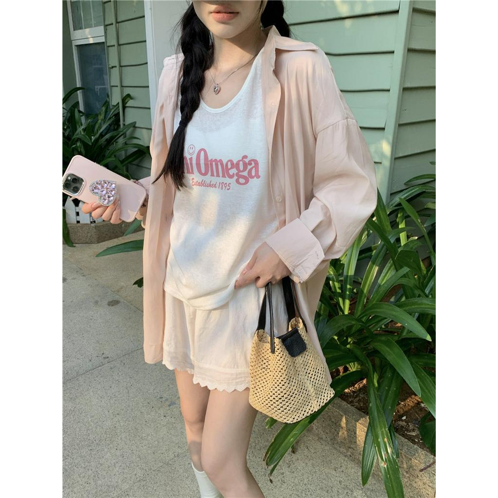 Áo Khoác Cardigan Sát Nách Thoáng Khí In Chữ 63599