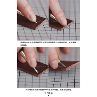 Bộ kim khâu đồ da WUTA bằng gỗ mun và đồng thau