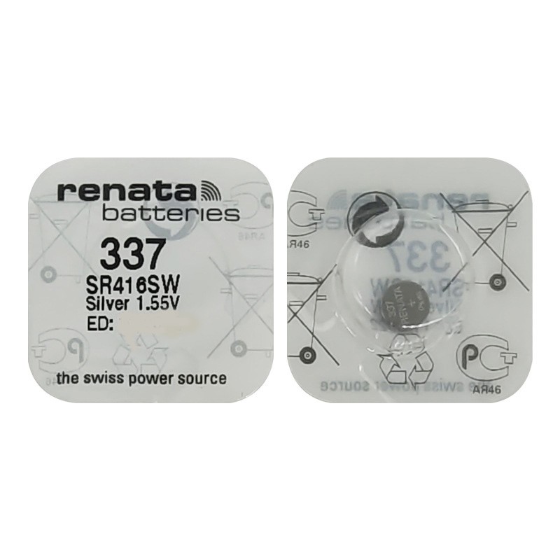 Pin đồng hồ Thụy Sỹ RENATA 337 / SR416SW silver bạc Made in Swiss (Loại tốt - Giá 1 viên)