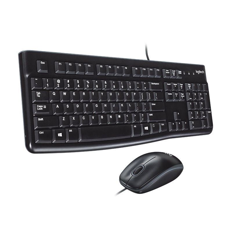 Combo chuột phím có dây Logitech MK120 - Fullsize, có phím số, bền bỉ, chống tràn - Hàng chính hãng