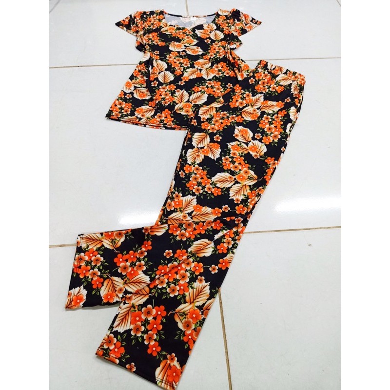 Bộ trung niên thun aty loại 1 quần dài 45-67kg - nhiều hoa