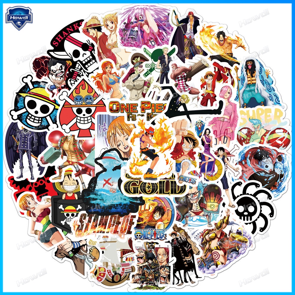 Miếng Dán Trang Trí Mũ Bảo Hiểm / Xe Mô Tô Chống Thấm Nước Hoạ Tiết One Piece