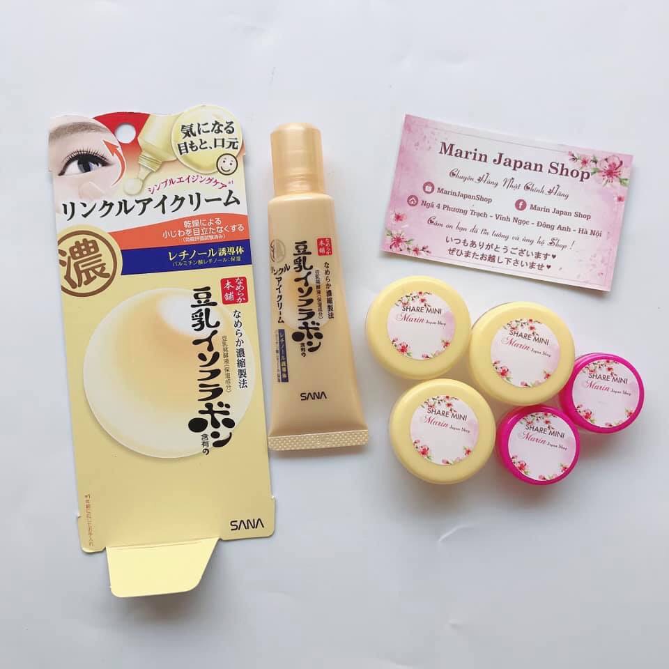 (MiNi) Kem dưỡng mắt Sana Nameraka Wrinkle Eye Cream Nhật Bản chính hãng