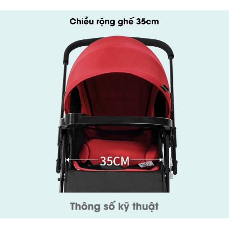 Xe đẩy 2 chiều Seebaby T11 có lò xo chống xóc kèm đệm, màn che - Bảo hành 1 năm