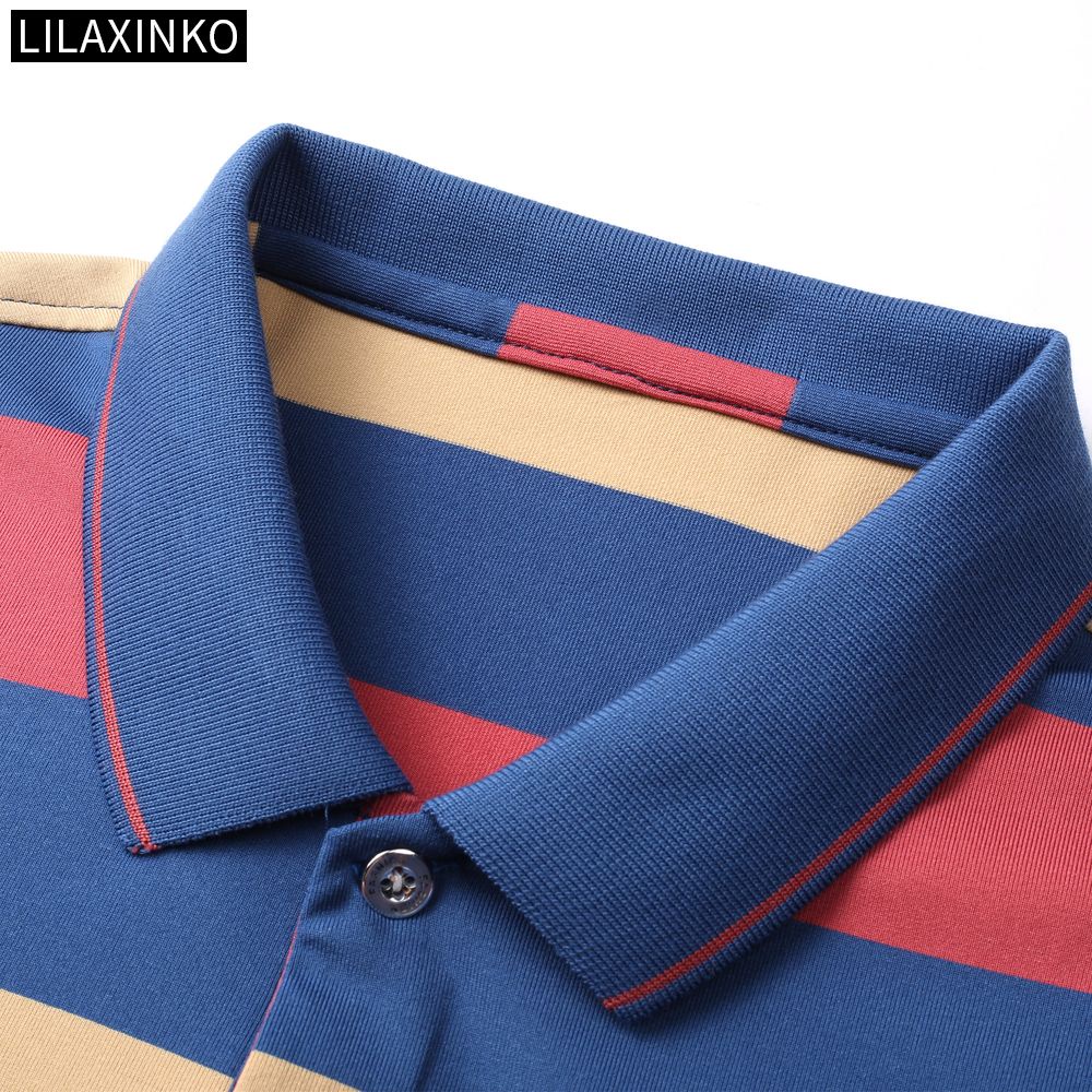 Áo Thun Polo Tay Dài Kẻ Sọc 2 Màu Thời Trang Thu Đông Cho Nam