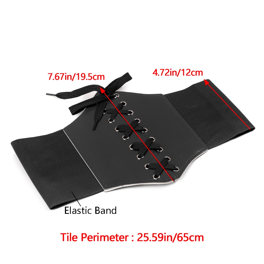 Đai nịt bụng bằng da co giãn phong cách gothic dành cho nữ MIHAN1