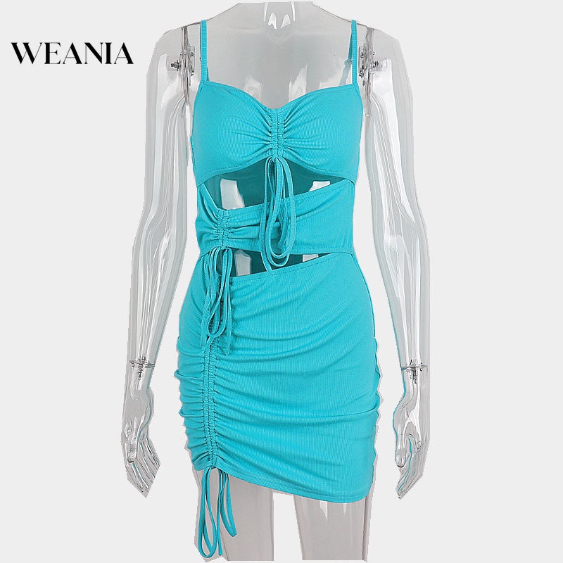 Đầm Trễ Vai Phối Dây Rút Xếp Ly Thời Trang Quyến Rũ Cho Nữ