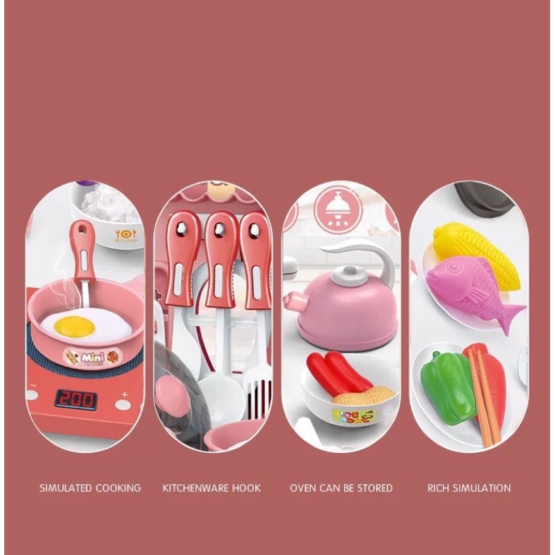 Bộ đồ chơi nấu ăn cho bé Play House 36 chi tiết màu hồng đồ chơi mô phổng dụng cụ nhà bếp
