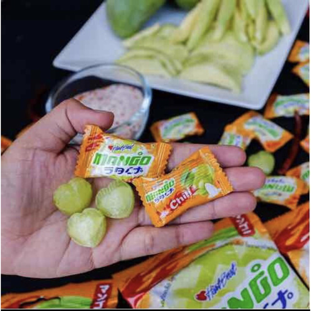 Kẹo Xoài Muối Ớt 120g Hartbeat Thái Lan Bổ Sung Vitamin C - Mango Flavoured Candy With Chili Salt Powder Filled