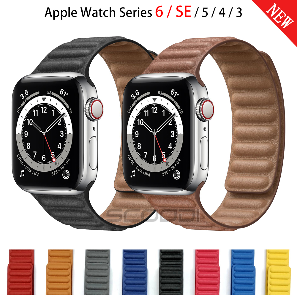 Mới Dây Đeo Bằng Da Cao Cấp Cho Apple watch Ultla series 8 7 6 SE 5 4 3 2 1 iWatch 38mm 40mm 42mm 44mm 45mm