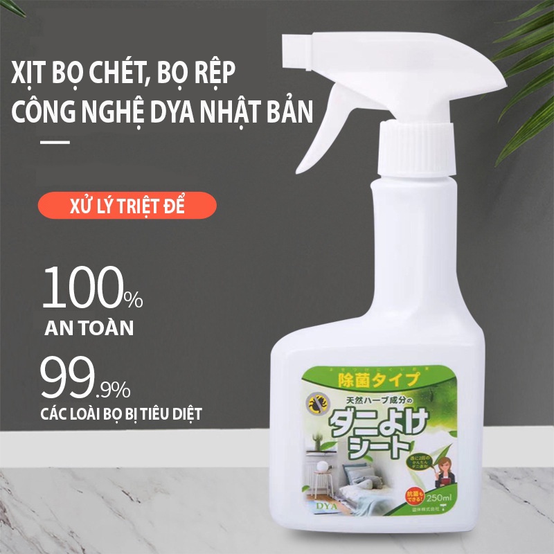 Bình xịt côn trùng, diệt bọ chét, rệp giường, mạt giường DYA Nhật Bản dung tích 250 ml